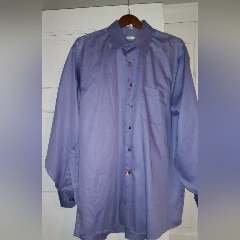 Geoffrey beene mens Sateen dress shirt size XL 17.5 34/35 Lavender